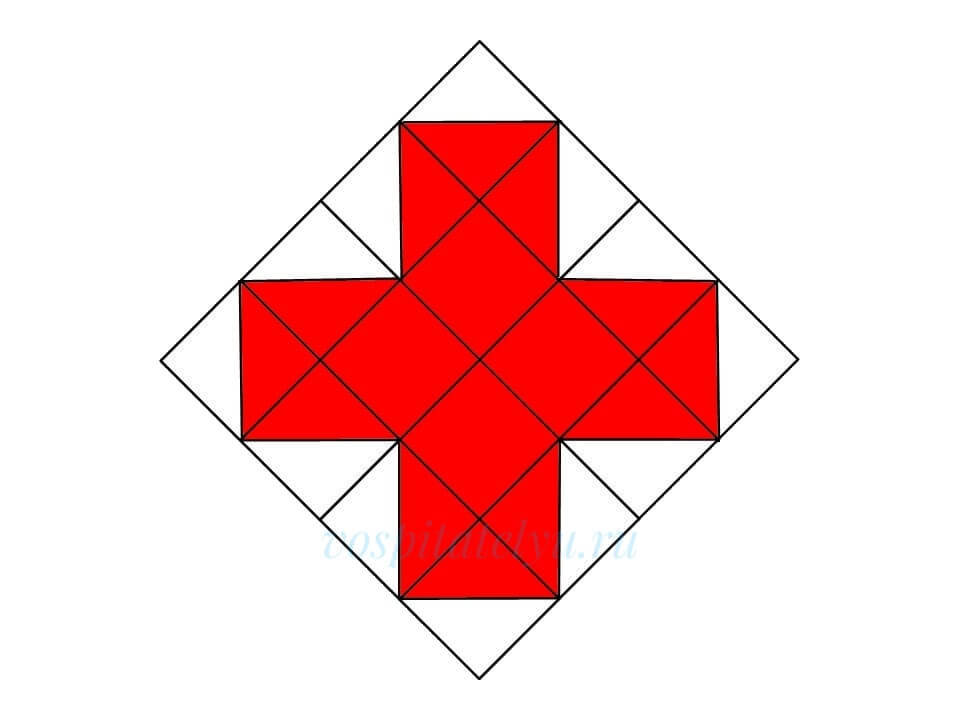 Кубики Никитина. Схема Красный крест